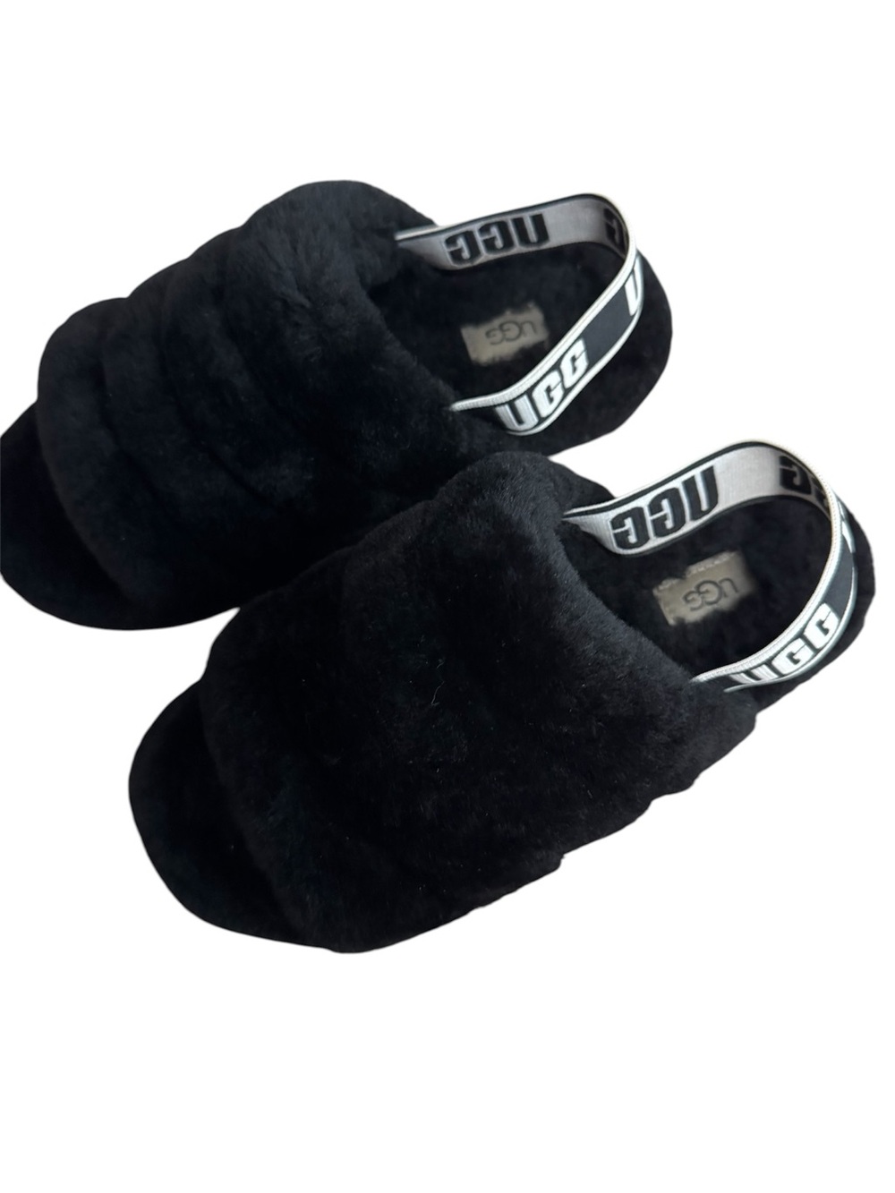 Like NEW W/Box Authentic UGG Oh Yeah Black Slingback Slide Women Size 7 - Picture 3 of 6